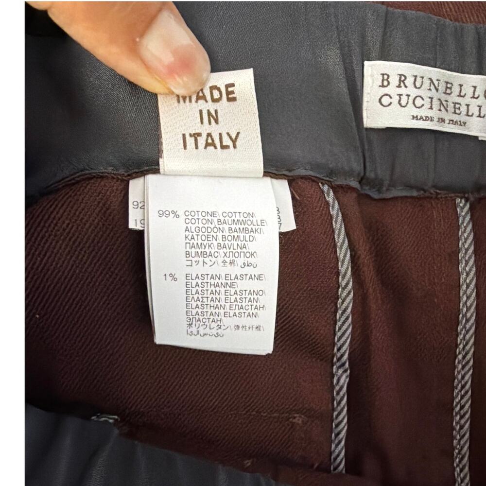 Brunello Cucinelli high rise paper waist wide leg pants Brown 6 - Picture 6 of 6
